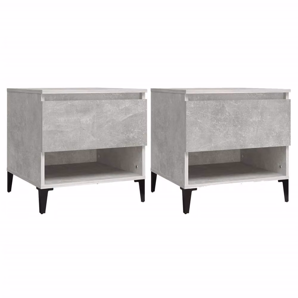 Berkfield Home Set of 2 Industrial Side Tables in Concrete Grey, W/D/H: 50 x 46 x 50 cm – 2