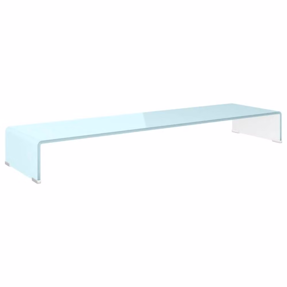 Berkfield Home Glass TV Stand and Monitor Riser in Aqua Green, W/D/H: 110 x 30 x 13 cm – 2