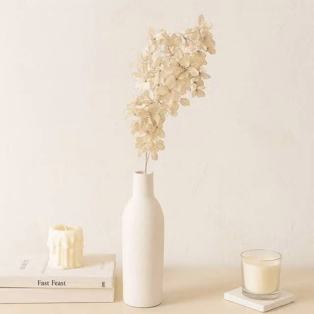 Voltico Beige Artificial Floral Spray Stem for Minimalist Tabletop Décor