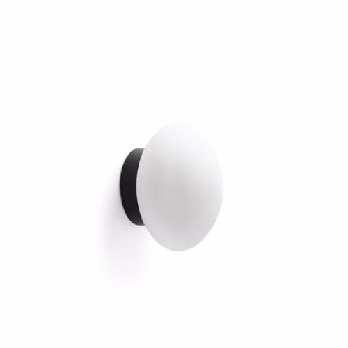 Netlighting Nubo 15cm Sphere Globe Wall Light in Matt Black and White with Opal Glass, IP44, 2700K Warm White