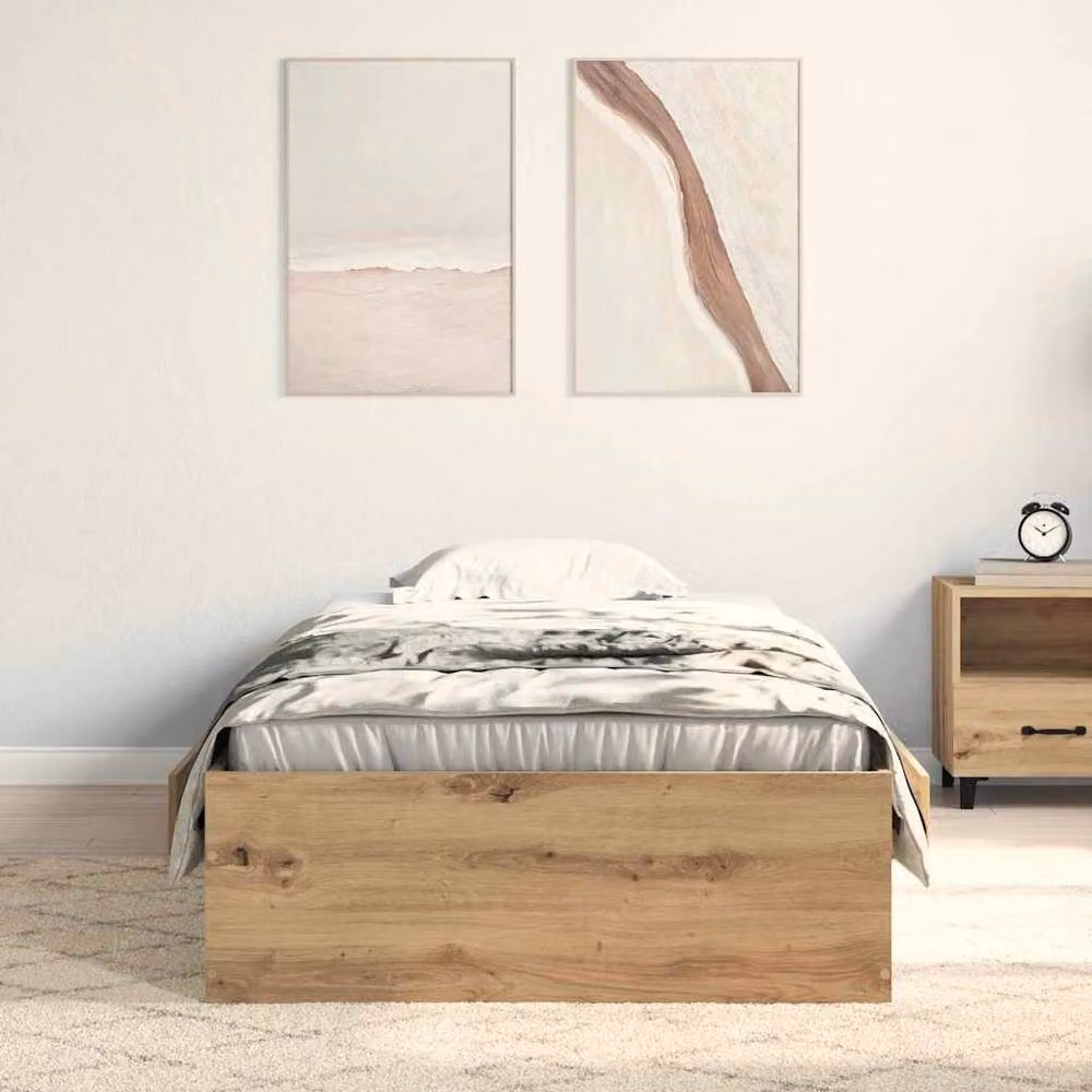 Berkfield Home Artisan Oak Bed Frame with Drawers, Brown, W: 100 cm, D: 200 cm – 2