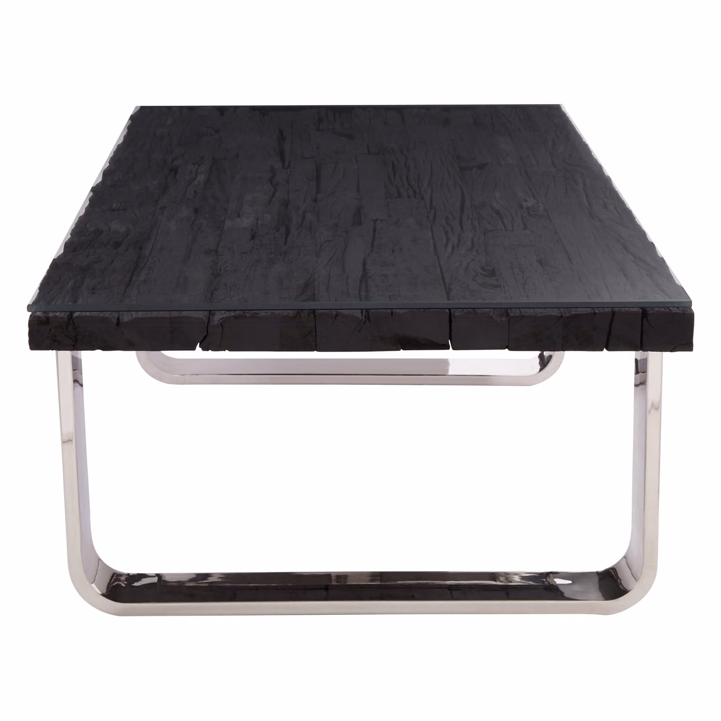 Fifty Five South Kerala Black Rectangular Live Edge Coffee Table with Sled Base – 3