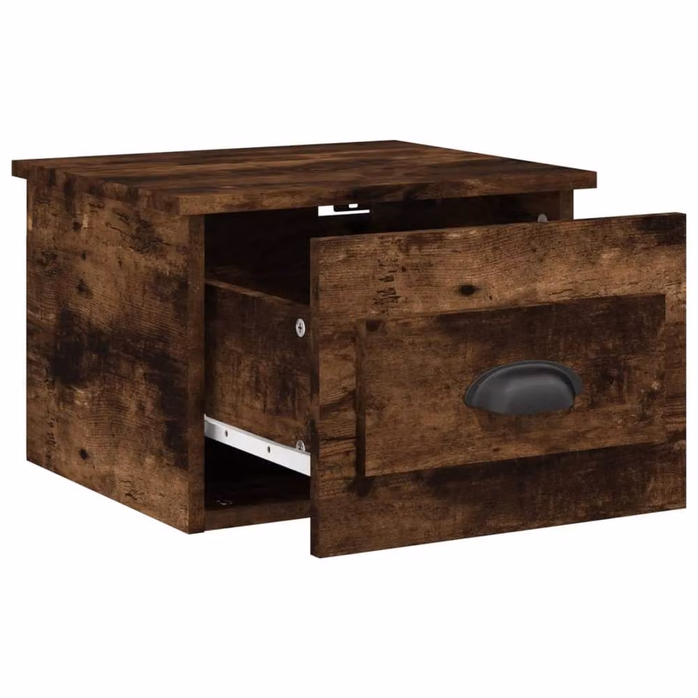 Berkfield Home Wall-mounted Bedside Cabinet in Smoked Oak Brown, W/D/H: 41.5 x 36 x 28 cm – 4