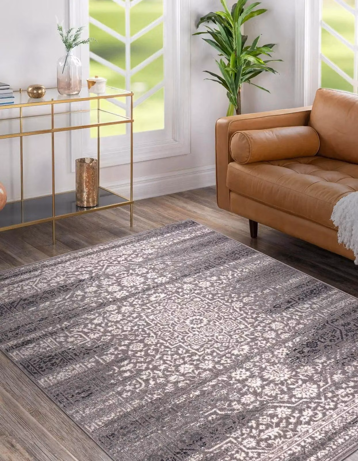 RugsX Grey Geometric Wool Rug, W: 80 cm, L: 150 cm – 3