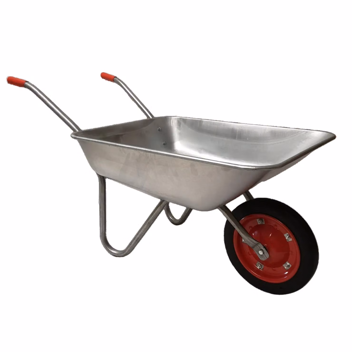 Samuel Alexander Heavy Duty Galvanised Metal Garden Wheelbarrow with Solid Puncture Proof Tyre, Silver, 65 Litre, 60kg Capacity – 2