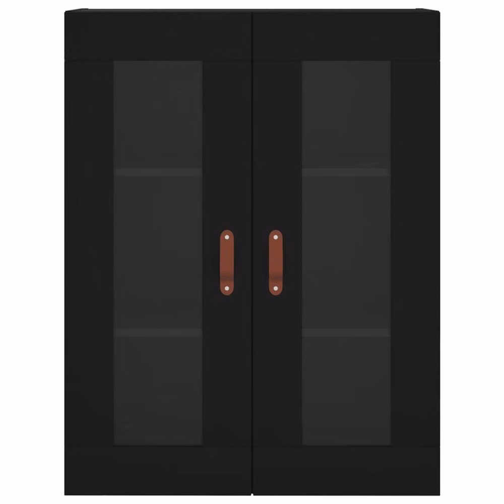 Berkfield Home Wall Mounted Cabinet with Glass Doors in Black, W/D/H: 69.5 x 34 x 90 cm – 6