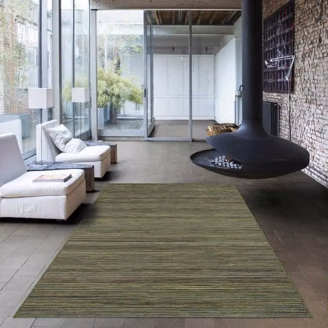 The Rug Shop UK Green Modern Striped Outdoor Area Rug, W: 200 cm, L: 290 cm – 1