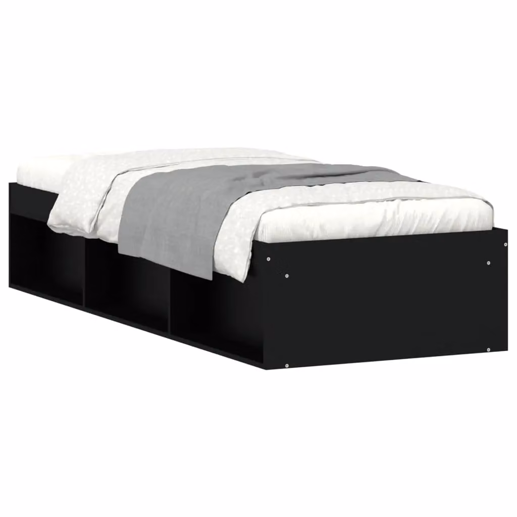 Berkfield Home Modern Small Single Bed Frame in Black, W: 75 cm, L: 190 cm – 2