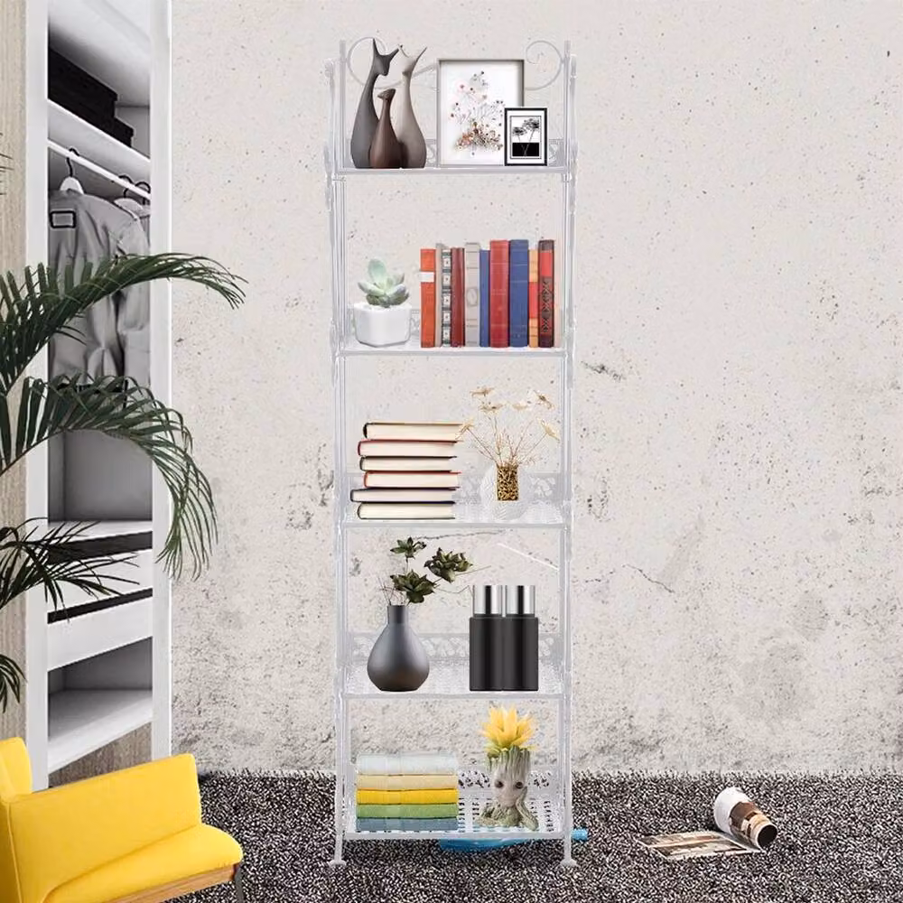 EONLION 5 Tier Freestanding Metal Bathroom Storage Shelf in White – 3