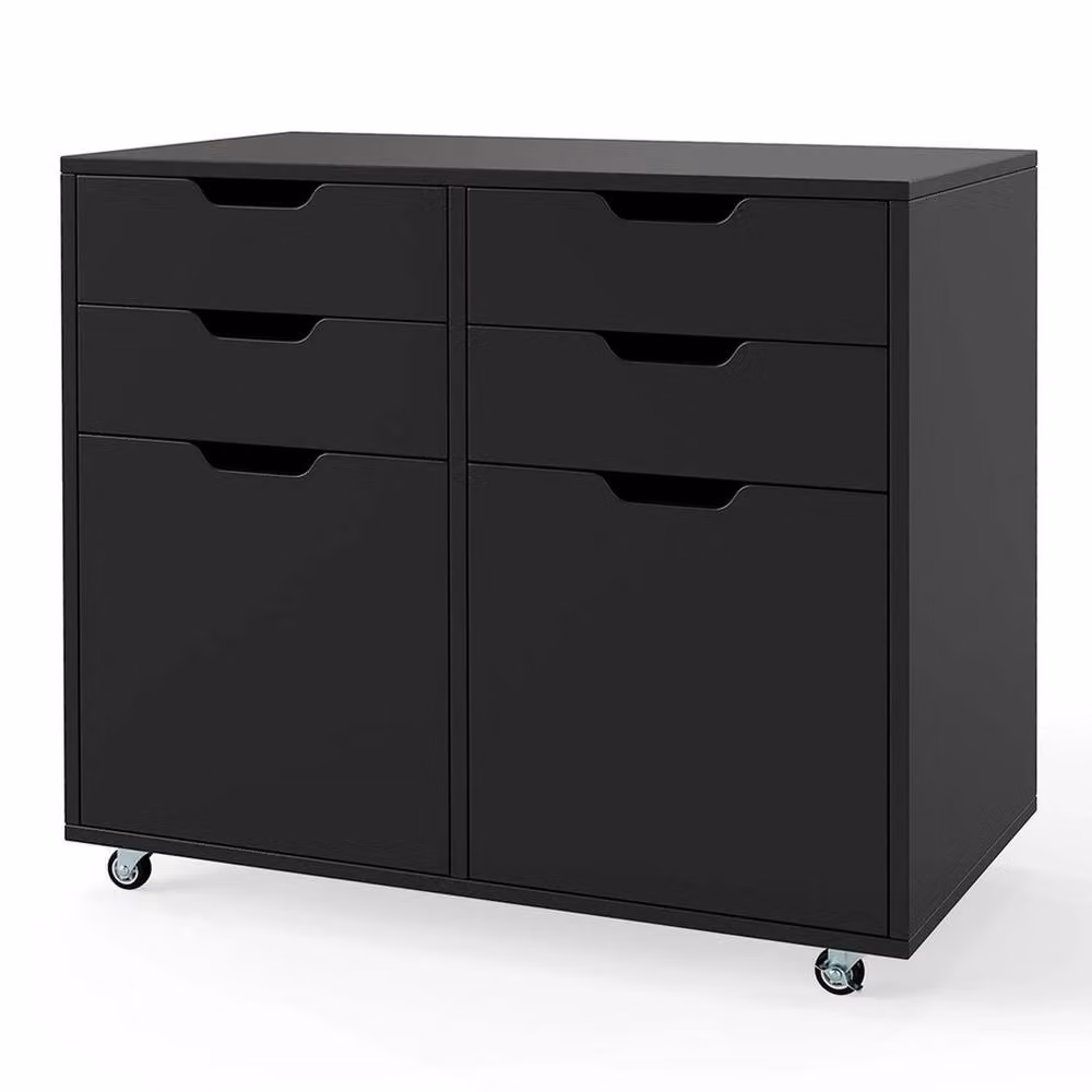 SPETLEK 4 Drawer Mobile Dresser Chest Rolling Storage Cabinet in Black – 3