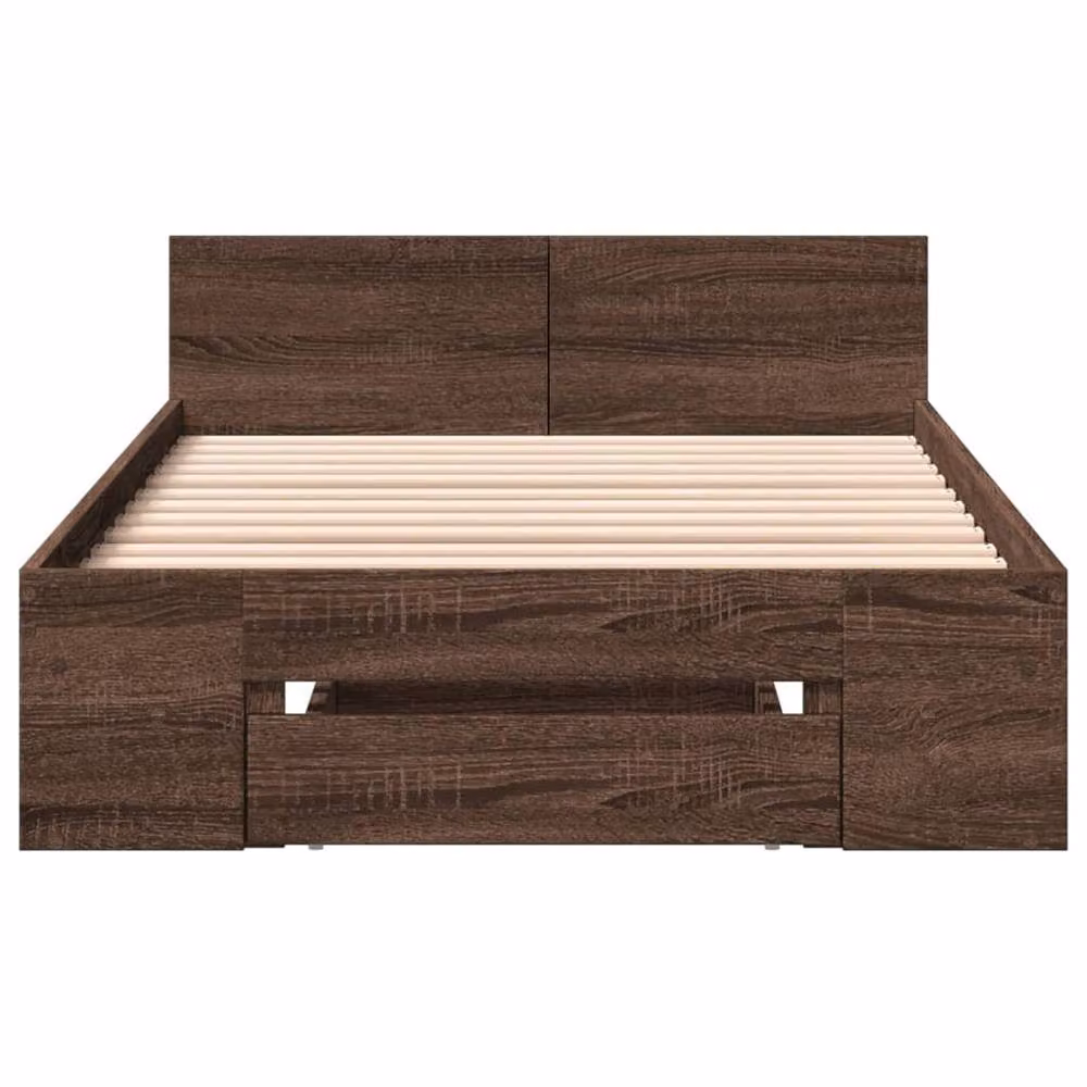 Berkfield Home Modern Small Single Bed Frame with Drawers in Brown Oak, W: 78 cm, D: 190 cm, H: 45 cm – 4