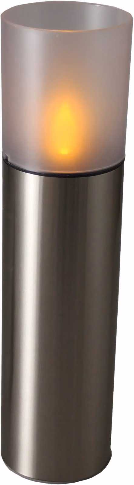 Luxform Solar Lambada LED Garden Light in Silver Stainless Steel with Dusk Sensor and Warm White Light – 3