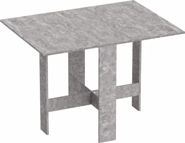 HOMCOM Grey Folding Drop Leaf Dining Table for 4-6 People – 1
