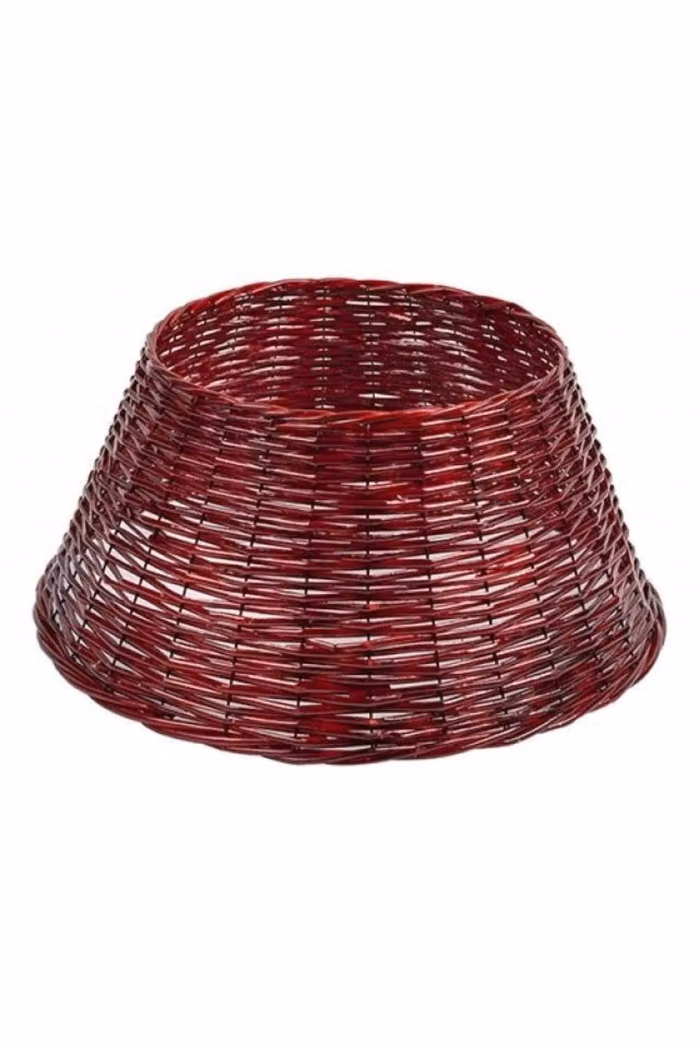 KDMD Red and Silver Rustic Christmas Tree Skirt, W: 57 cm, D: 28 cm – 2