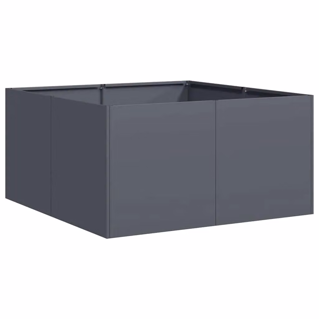 Berkfield Home Anthracite Steel Planter Tub W/D/H: 80 x 80 x 40 cm – 2