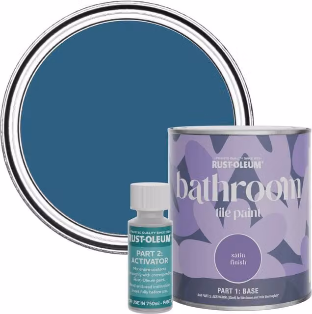 Rust-Oleum Bathroom Tile Paint in Satin Finish, Blue, 0.75 l