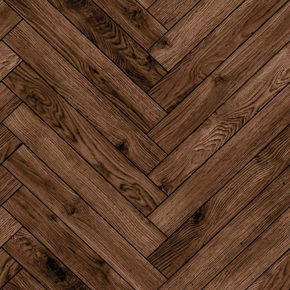 Hoopla Walls Parquet Dark Walnut Geometric Wallpaper in Brown, 10m Roll – 2