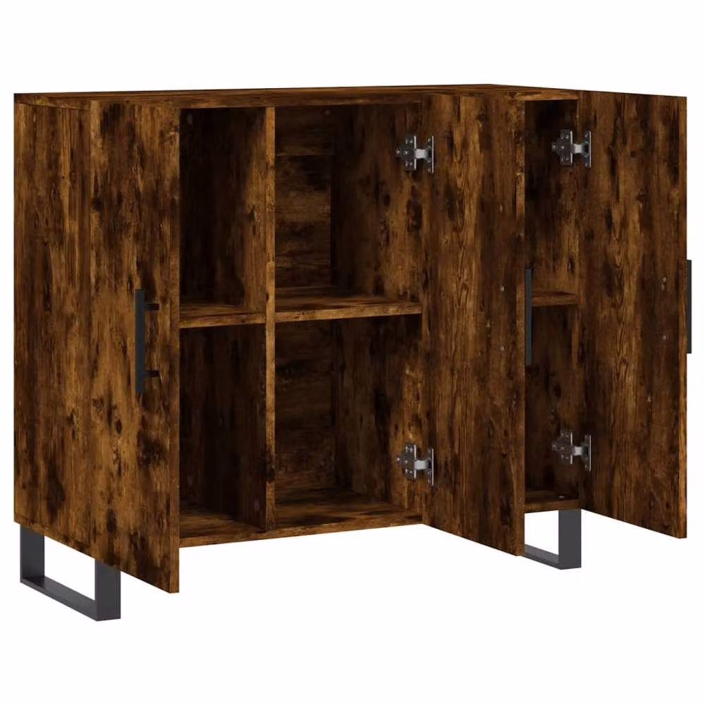 Berkfield Home Modern Smoked Oak Sideboard in Brown, W/D/H: 90 x 34 x 80 cm – 4