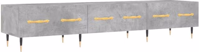 Berkfield Home Industrial TV Cabinet in Concrete Grey, W/D/H: 150 x 36 x 30 cm