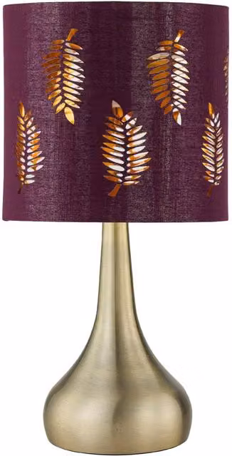 First Choice Lighting Romana Antique Brass Touch Table Lamp with Red Fabric Shade – 1
