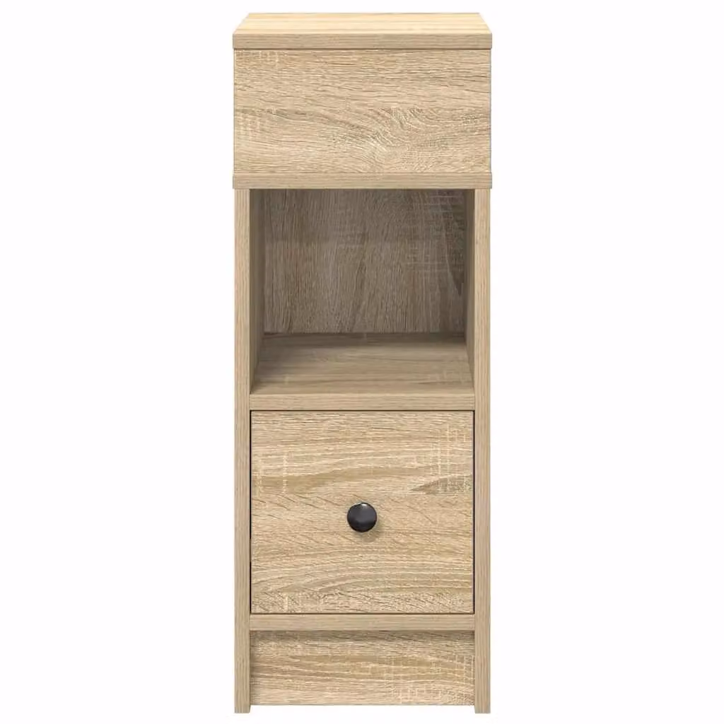Berkfield Home Set of 2 Bedside Cabinets with Drawer in Sonoma Oak Brown, W/D/H: 25 x 31 x 66 cm – 2
