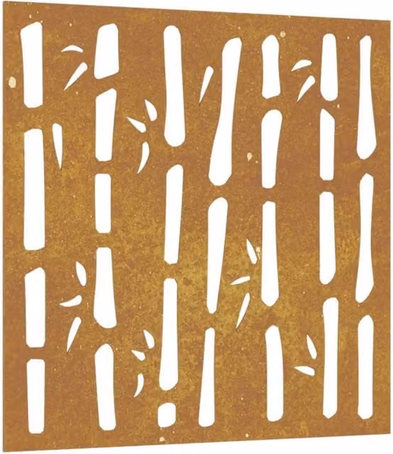 Berkfield Home Garden Brown Floral Metal Wall Decoration, W/H: 55 x 55 cm