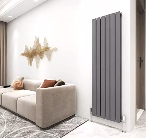 MCC Direct Anthracite Designer Flat Panel Double Central Heating Radiator, H: 160 cm, W: 40.8 cm – 1