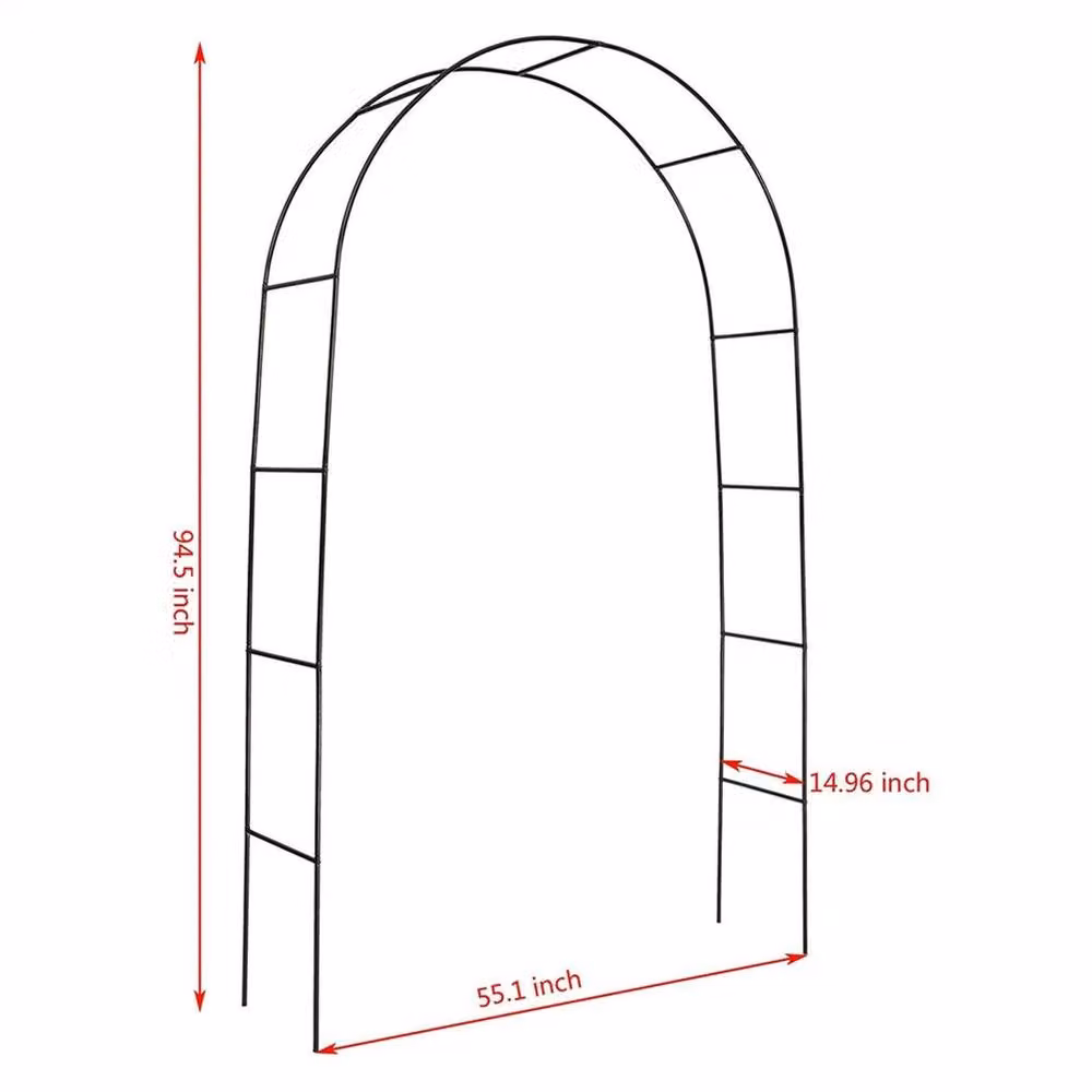 NESTLUNE Black Metal Garden Archway Climbing Frame Support, W/D/H: 100 x 15 x 100 cm – 2