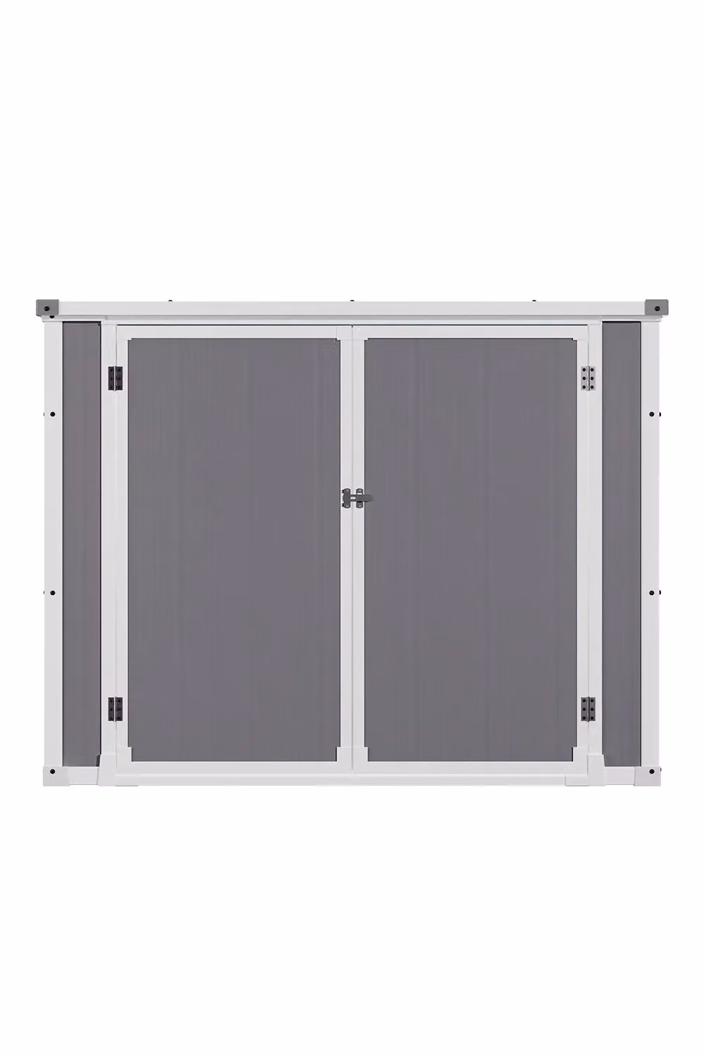 Living and Home Grey Metal Outdoor Garbage Storage Shed with Sloped Roof and Double Doors, W/D/H: 137.16 x 76.2 x 137.16 cm – 3