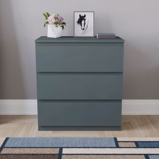Vida Designs Denver 3 Drawer Chest in Jasper Green