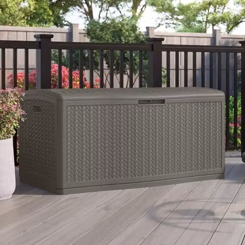 Rowlinson Minnesota 469L Garden Storage Box in Stone Grey, W134 x D74 x H66 cm