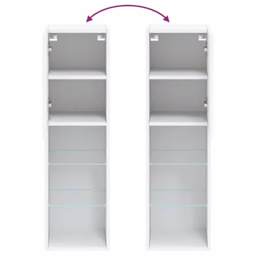 vidaXL Modern White TV Cabinet with LED Lights, W/D/H: 30.5 x 30.5 x 102 cm – 2