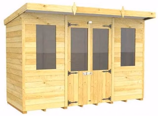 Buttercup Farm Brown Wood Pent Summer House W/D/H: 302 x 118 x 201 cm – 1