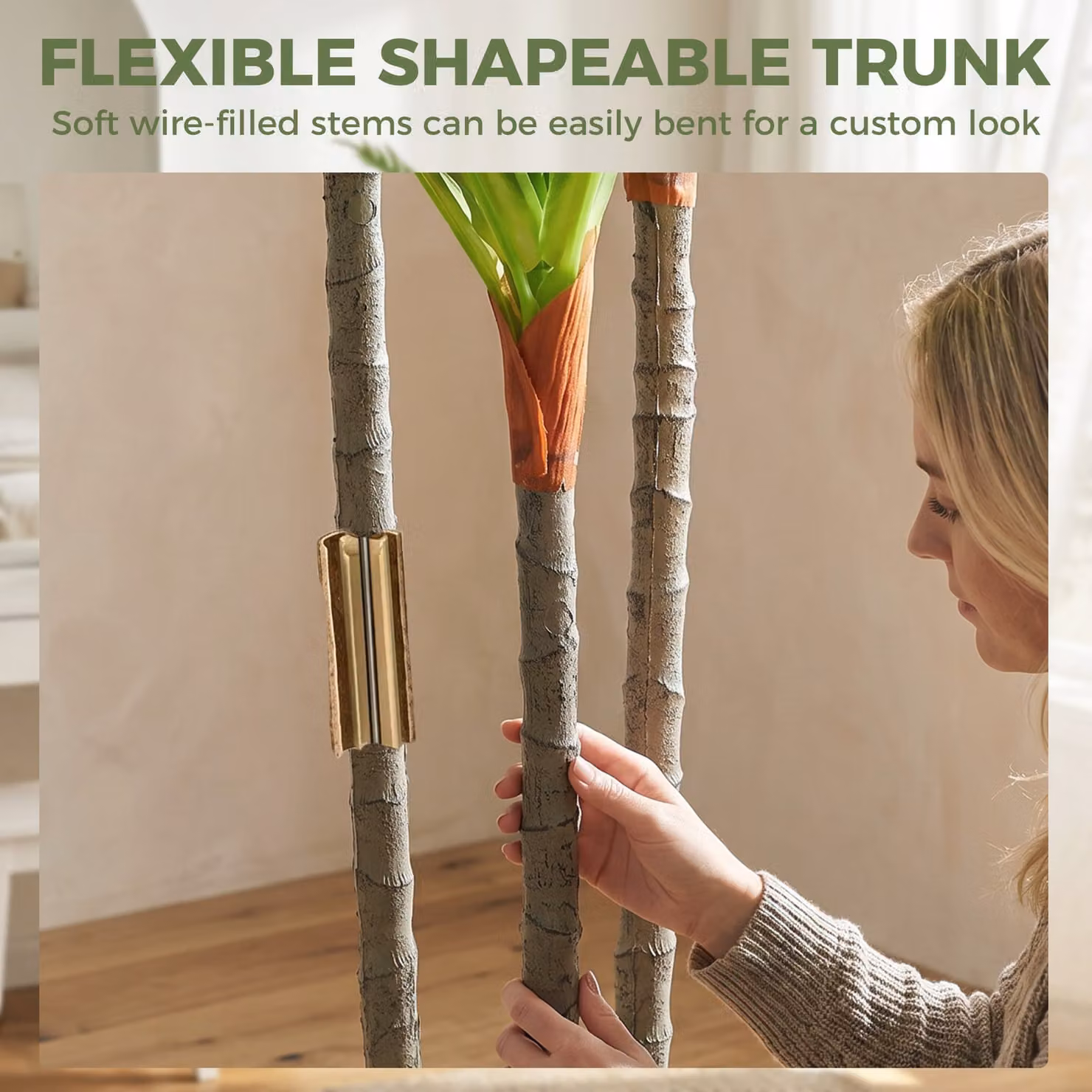HOMCOM 90cm Artificial Dracaena Tree in Green and White – 6