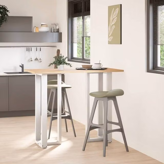 Berkfield T-Shaped Steel Bar Table Legs, 2 Pieces, White, W: 40 cm, D: 35 cm, H: 110-111 cm – 1