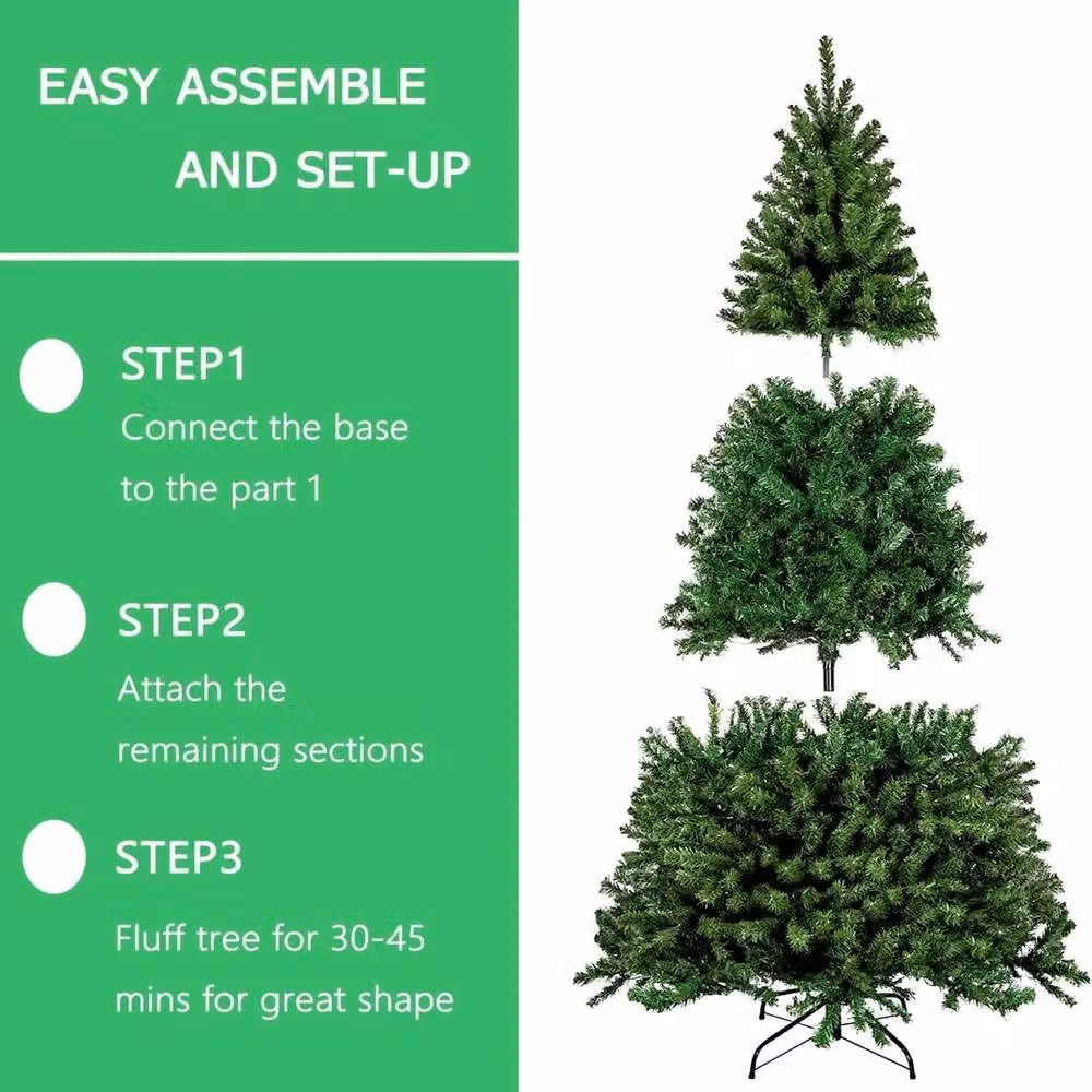 SPETLEK 7ft Bushy Christmas Tree with Stand in Green – 3