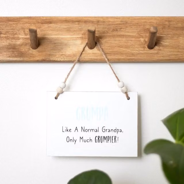Kingsbury Gifts Grumpa Small Hanging White Novelty Typography Sign