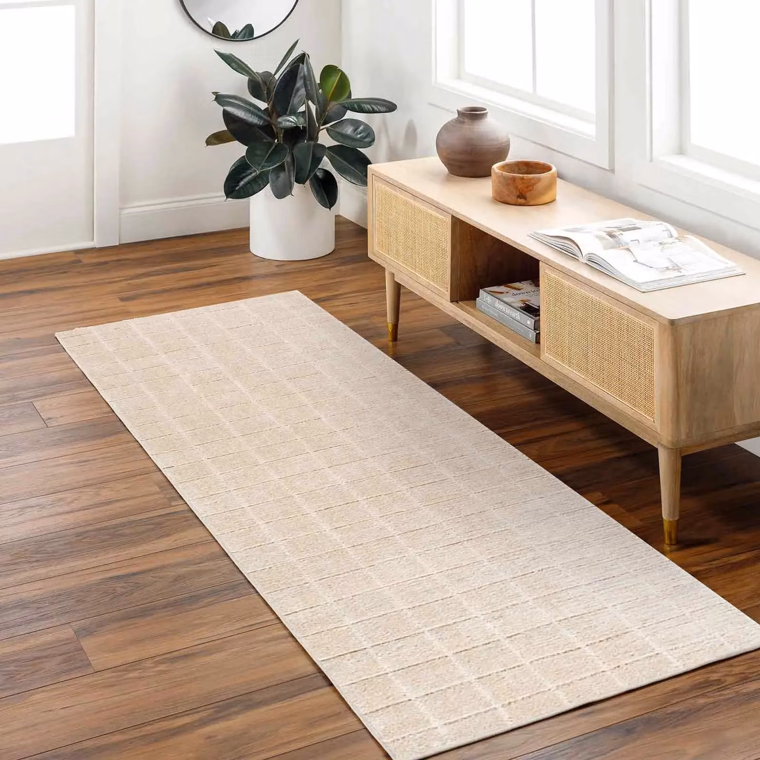 Livabliss Cascade Ivory Brown Modern High Pile Living and Dining Rug, W/D/H: 80 x 220 cm – 3