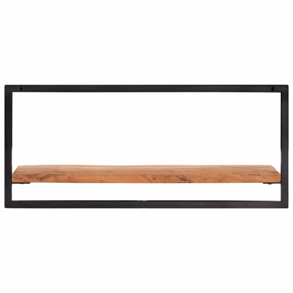 Berkfield Home Set of 2 Industrial Wall Mounted Shelves in Brown Acacia Wood and Steel, W/D/H: 80 x 25 x 35 cm – 3