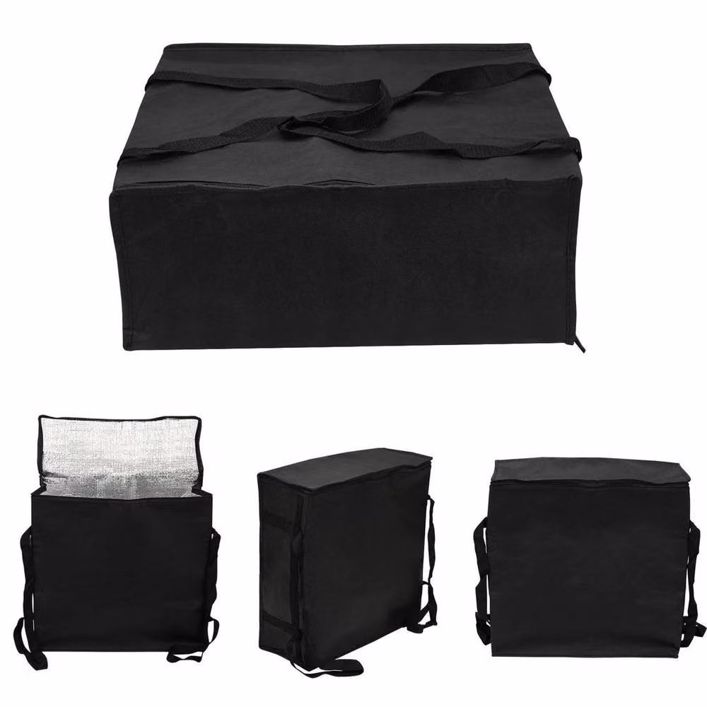 NESTLUNE Fully Thermal Insulated Pizza Delivery Bag in Black, W/D/H: 50.8 x 20.32 x 20.32 cm – 6