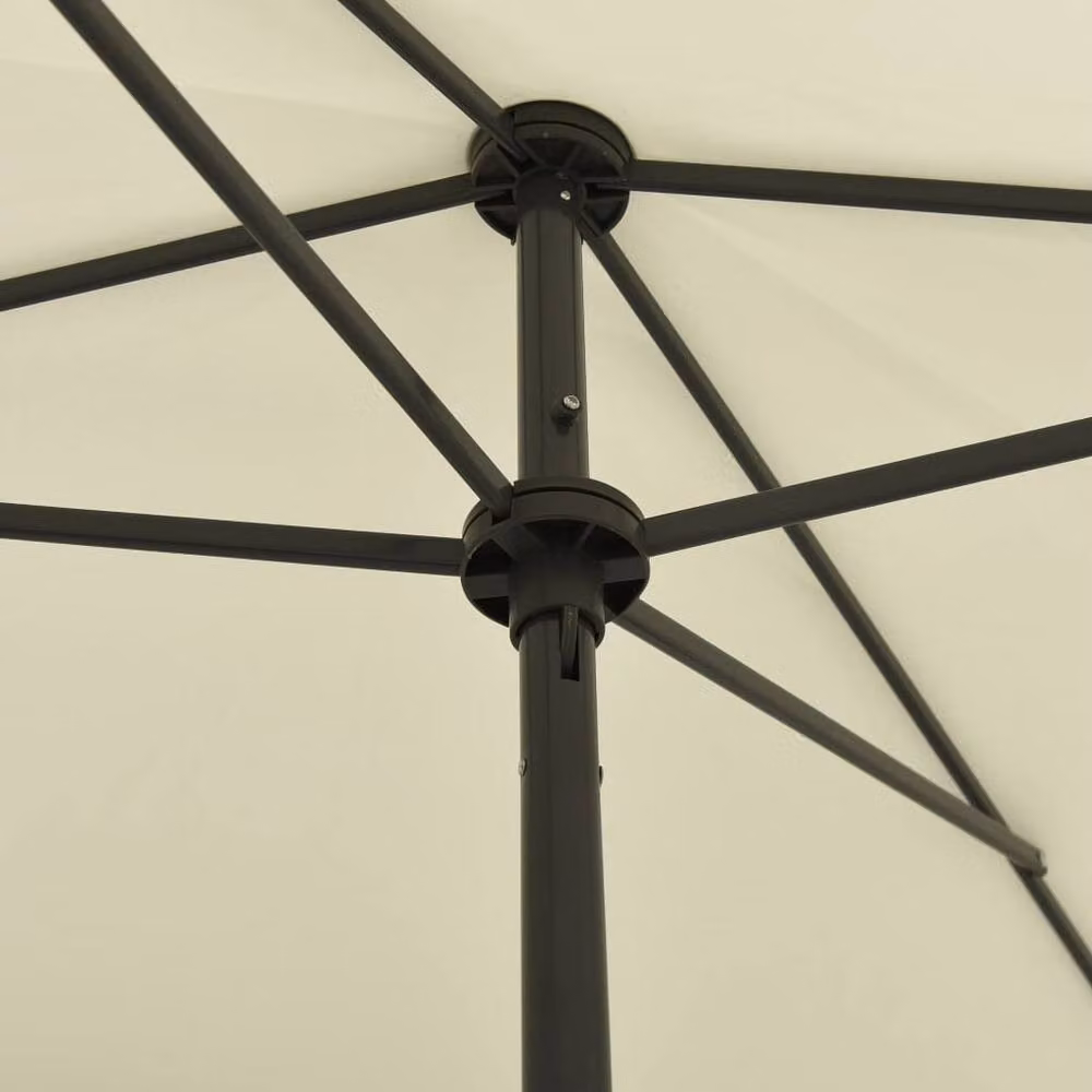 Berkfield Home Beach Umbrella in Sand Yellow, W: 200 cm, D: 125 cm – 2