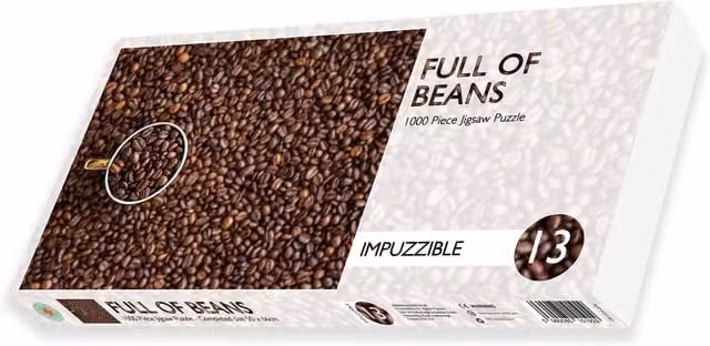 Impuzzibles Full of Beans 1000 Piece Jigsaw Puzzle in Yellow and Brown
