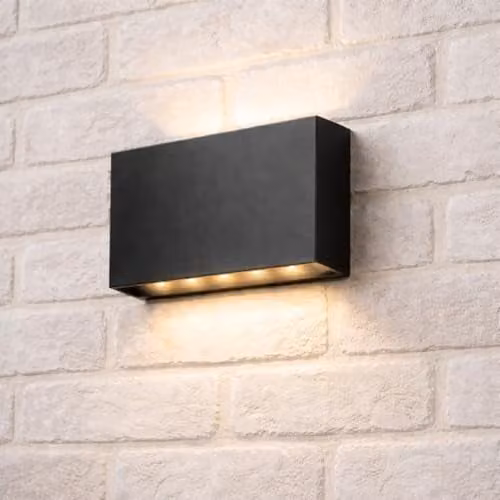 CGC Lighting Donna Black Slim LED Outdoor Wall Light, Up and Down Lighting, 4000k Cool White, IP65 Waterproof – 1