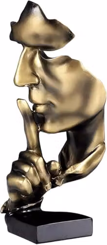 Huhote Abstract Thinker Statue, Gold Minimalist Resin Sculpture for Home and Office Decor