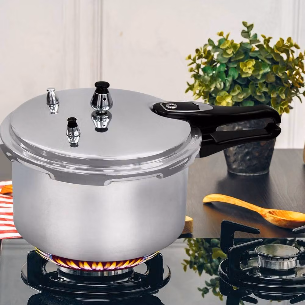 FLAVORA 7.5L Dual Handle Aluminium Pressure Cooker in Metallic Silver – 3