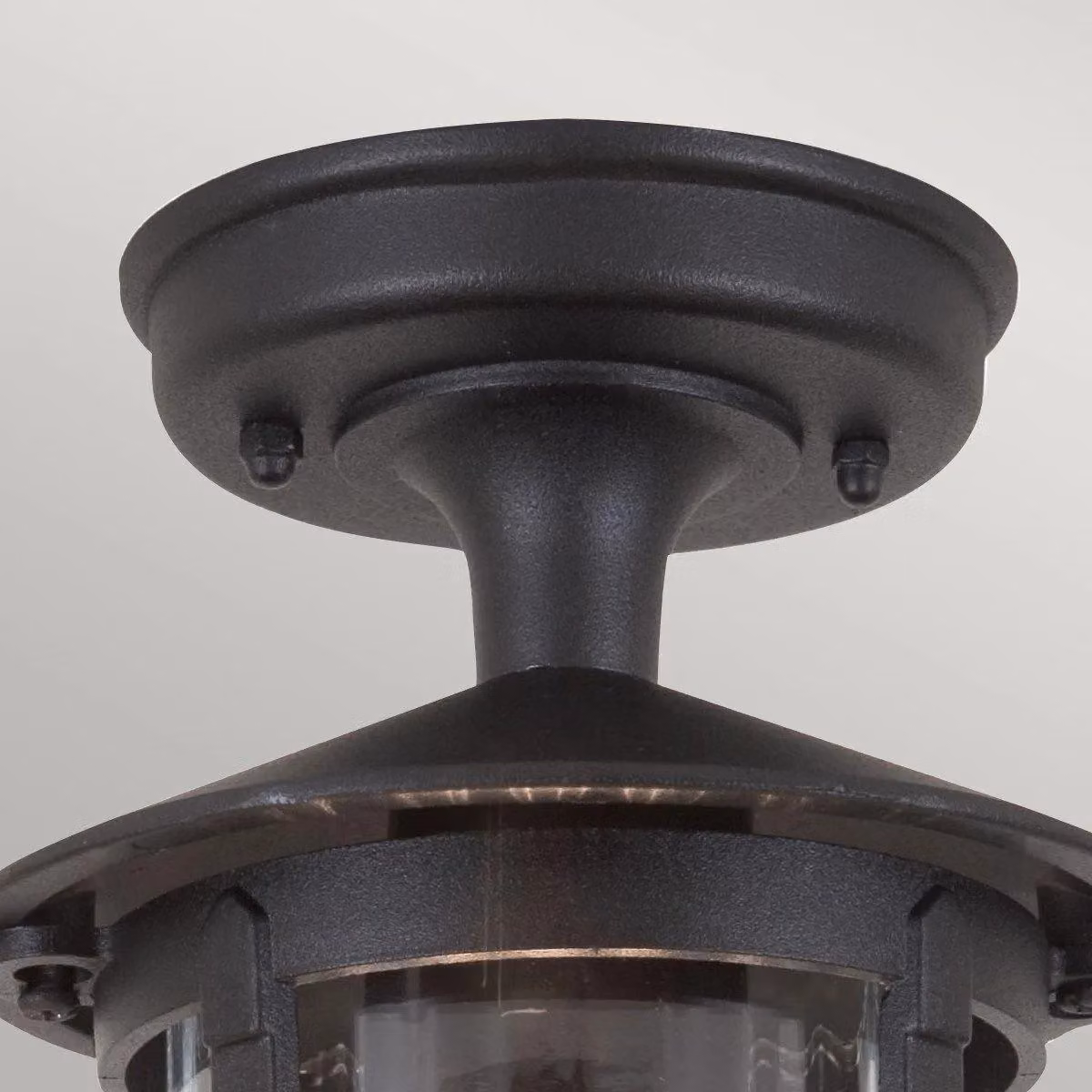 Netlighting Hereford Black Outdoor Ceiling Lantern with Transparent Glass and E27 Socket – 2