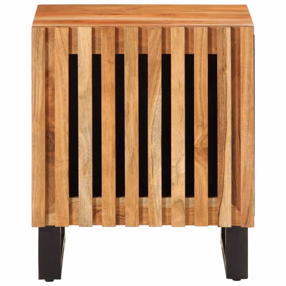 Berkfield Home Set of 2 Acacia Wood Bedside Cabinets in Brown, W/D/H: 40 x 34 x 46 cm – 4