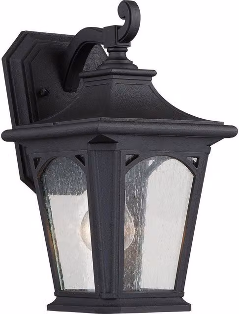 Netlighting Bedford Small Wall Lantern in Mystic Black with Transparent Glass, E27 – 1
