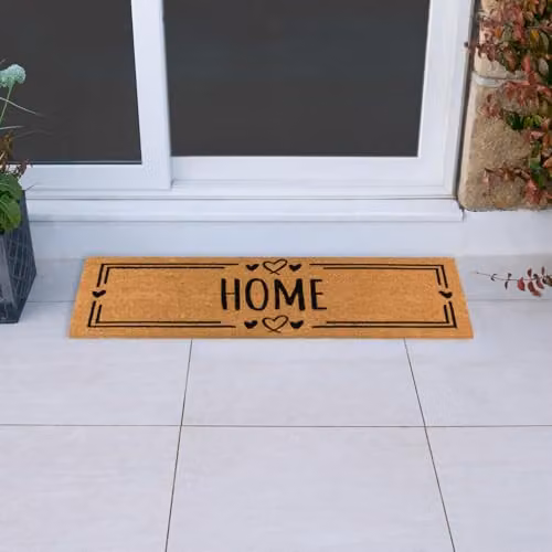 JVL Eco-Friendly Brown Coir Entrance Doormat Runner with Latex Backing, W: 40 cm, L: 120 cm – 2