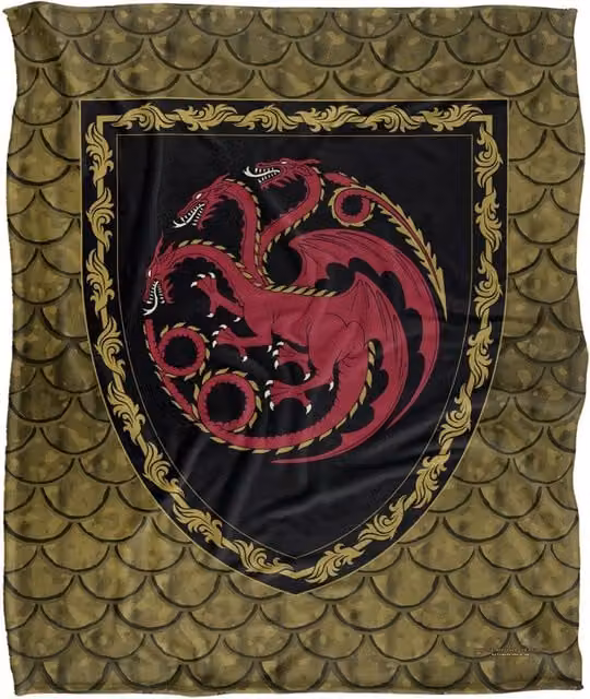LOGOVISION House of the Dragon Silky Touch Super Soft Fleece Throw Blanket, White and Multicolour, W/D/H: 152 x 127 cm
